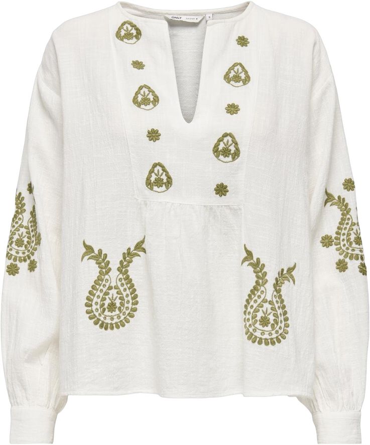 ONLMOON L/S EMB TOP WVN NOOS