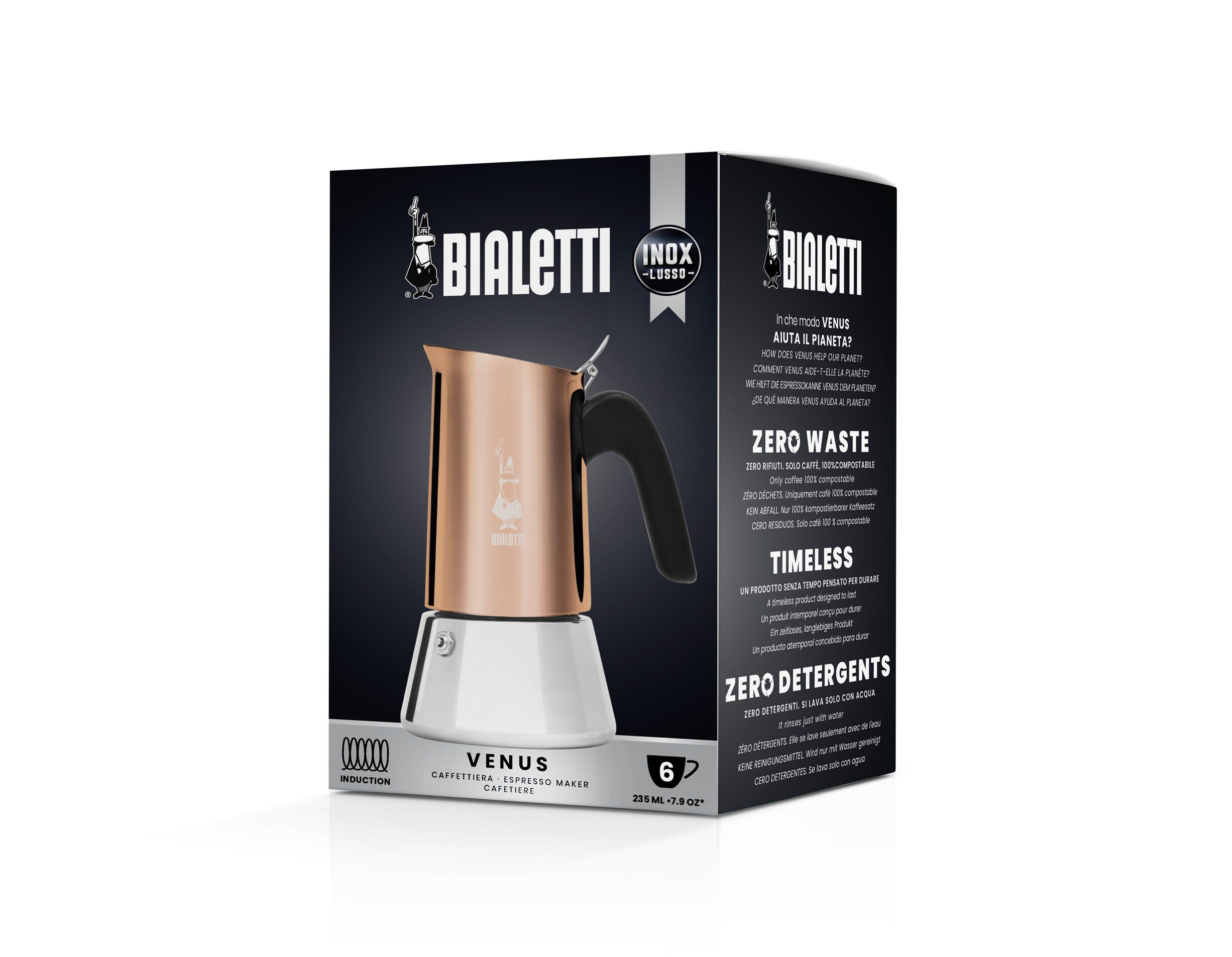 Espressokande Venus, 6 kop Kobber Bialetti