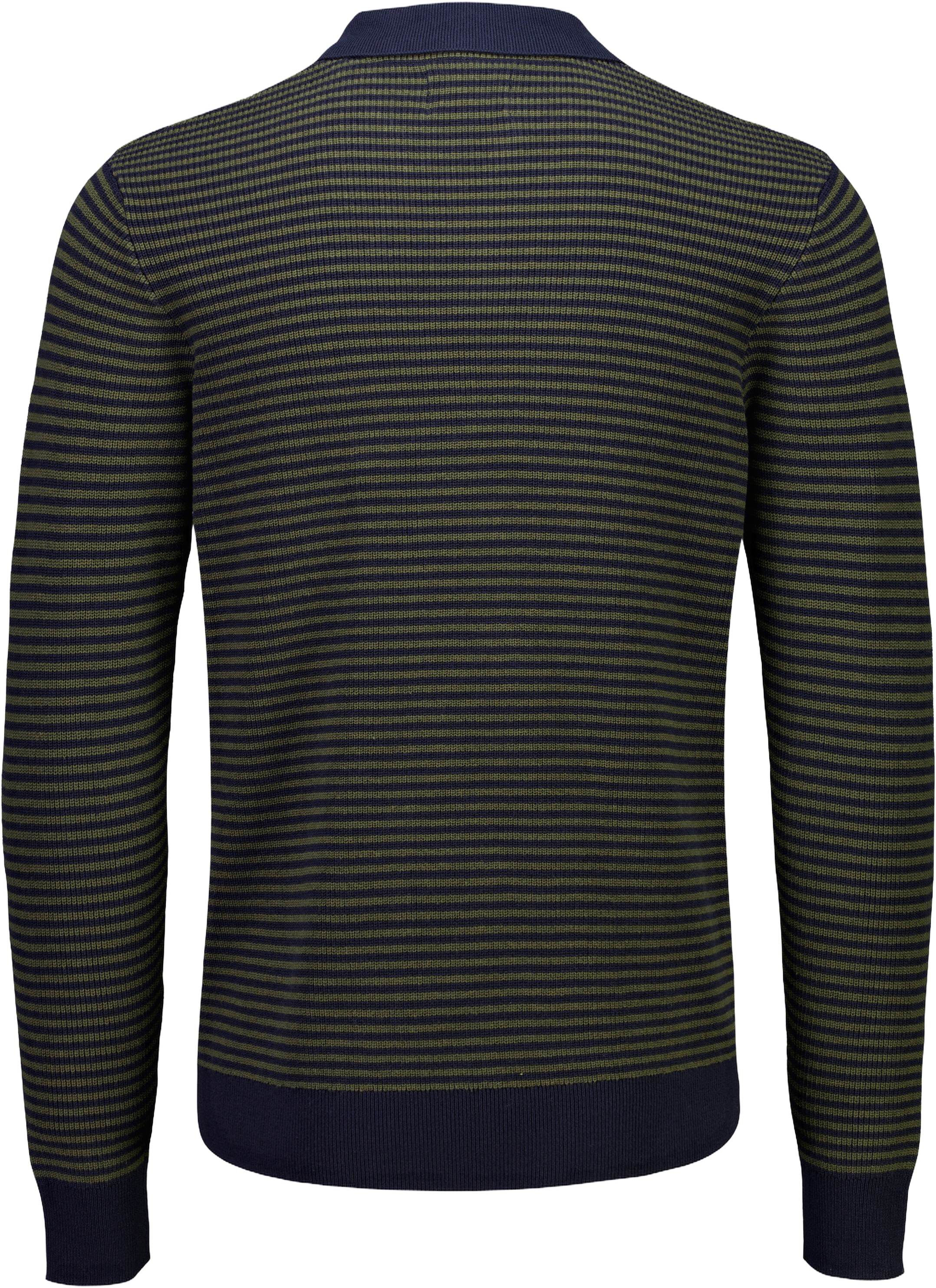Recycled v-neck polo knit L/S