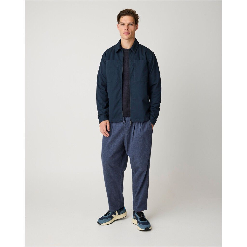 Twill zip overshirt