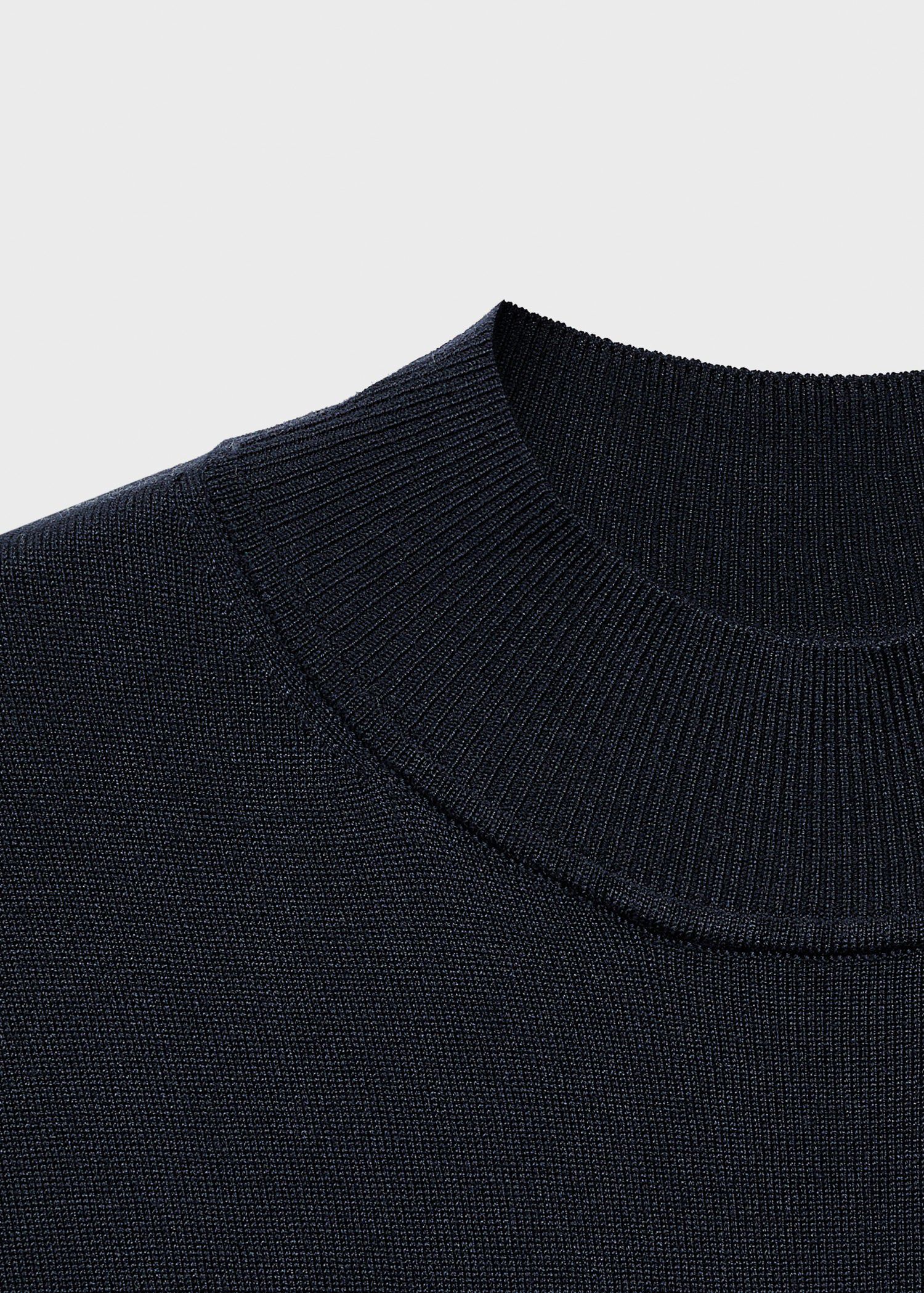 Perkins-neck knitted dress
