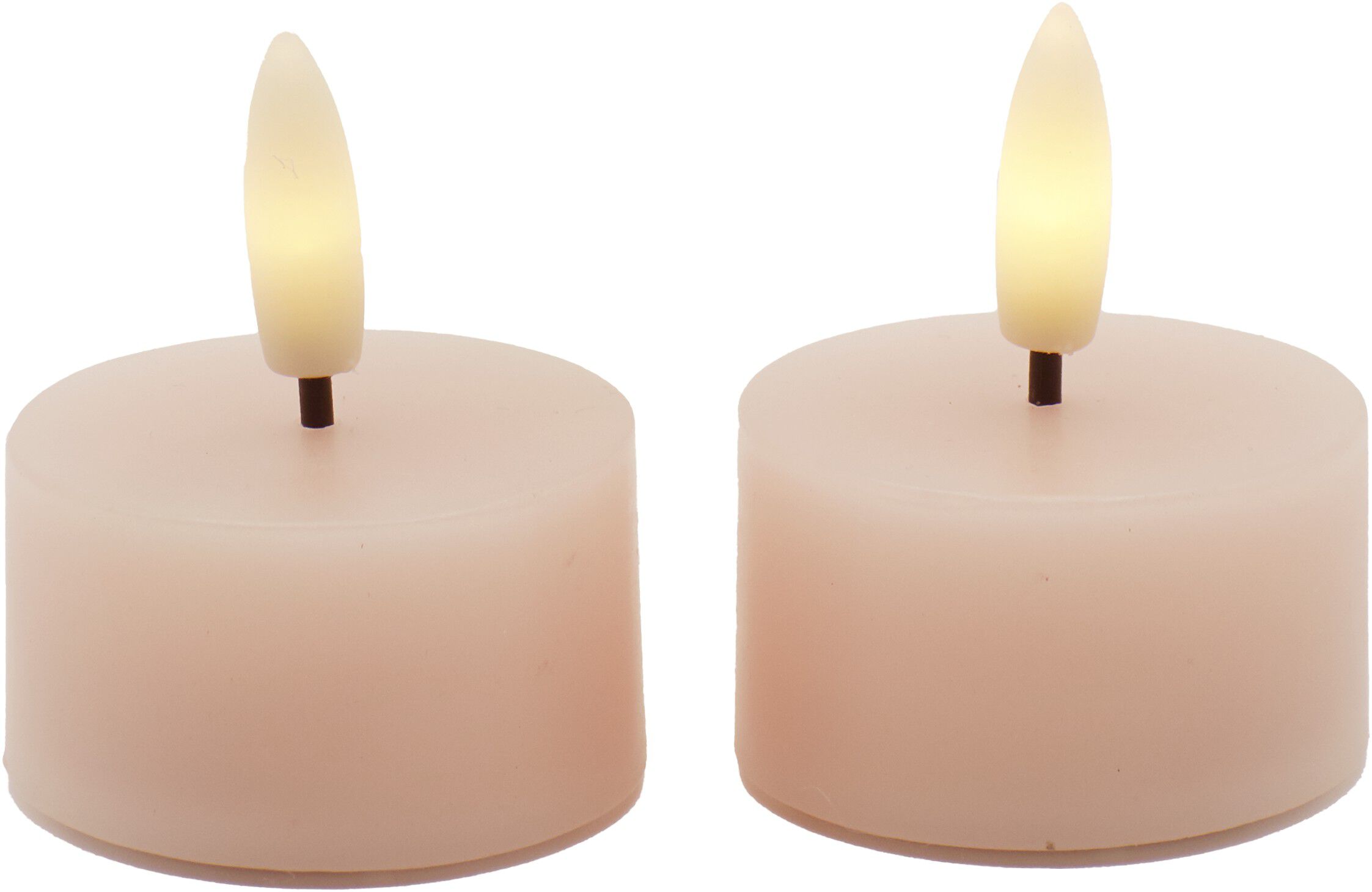 Sille Fyrfadslys 2 stk. s&aelig;t, &Oslash;4,5XH2,2cm, Dusty Peach