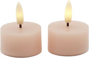 Sille Fyrfadslys 2 stk. s&aelig;t, &Oslash;4,5XH2,2cm, Dusty Peach