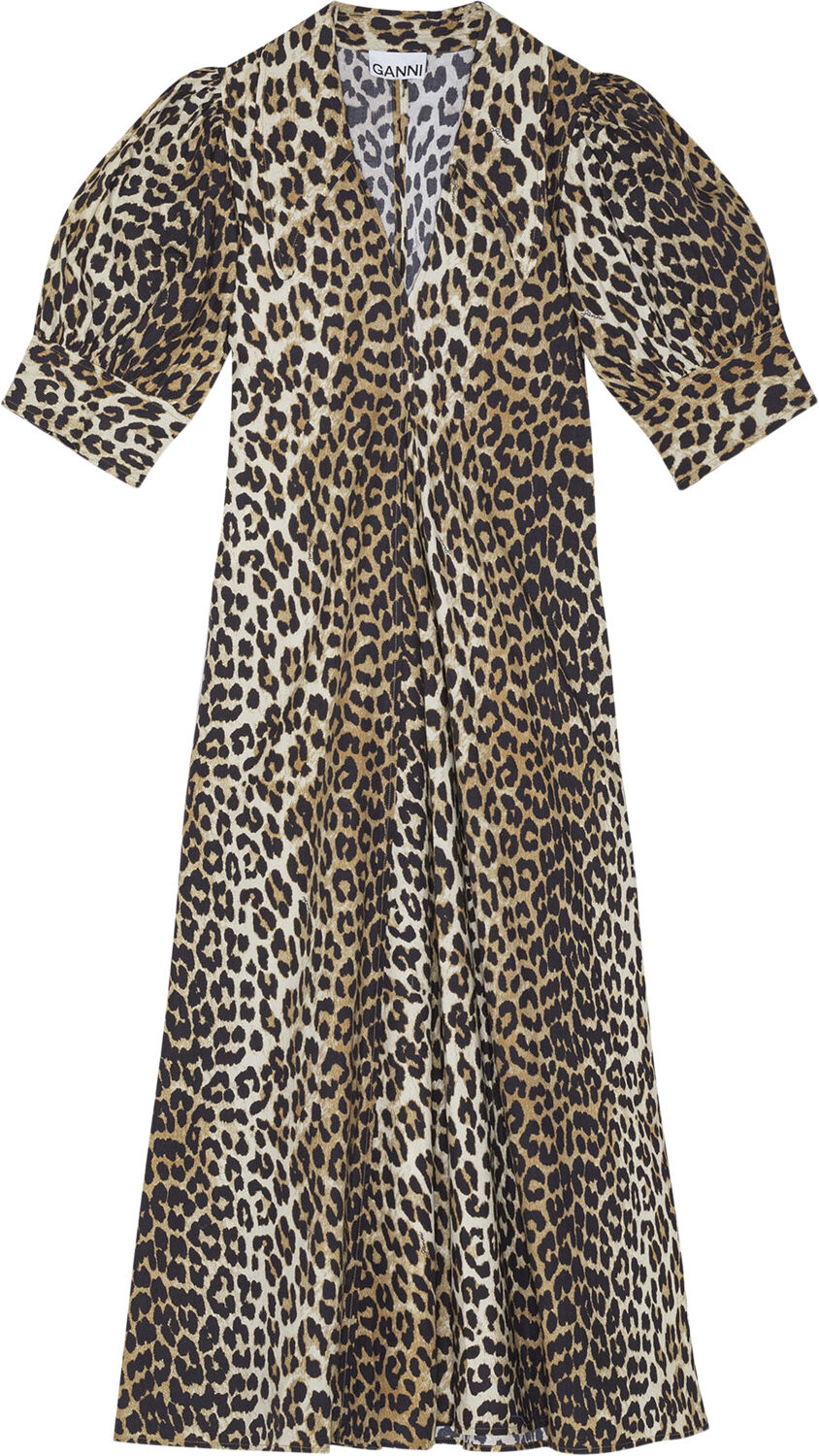 Cotton Poplin V-Neck Maxi Dress