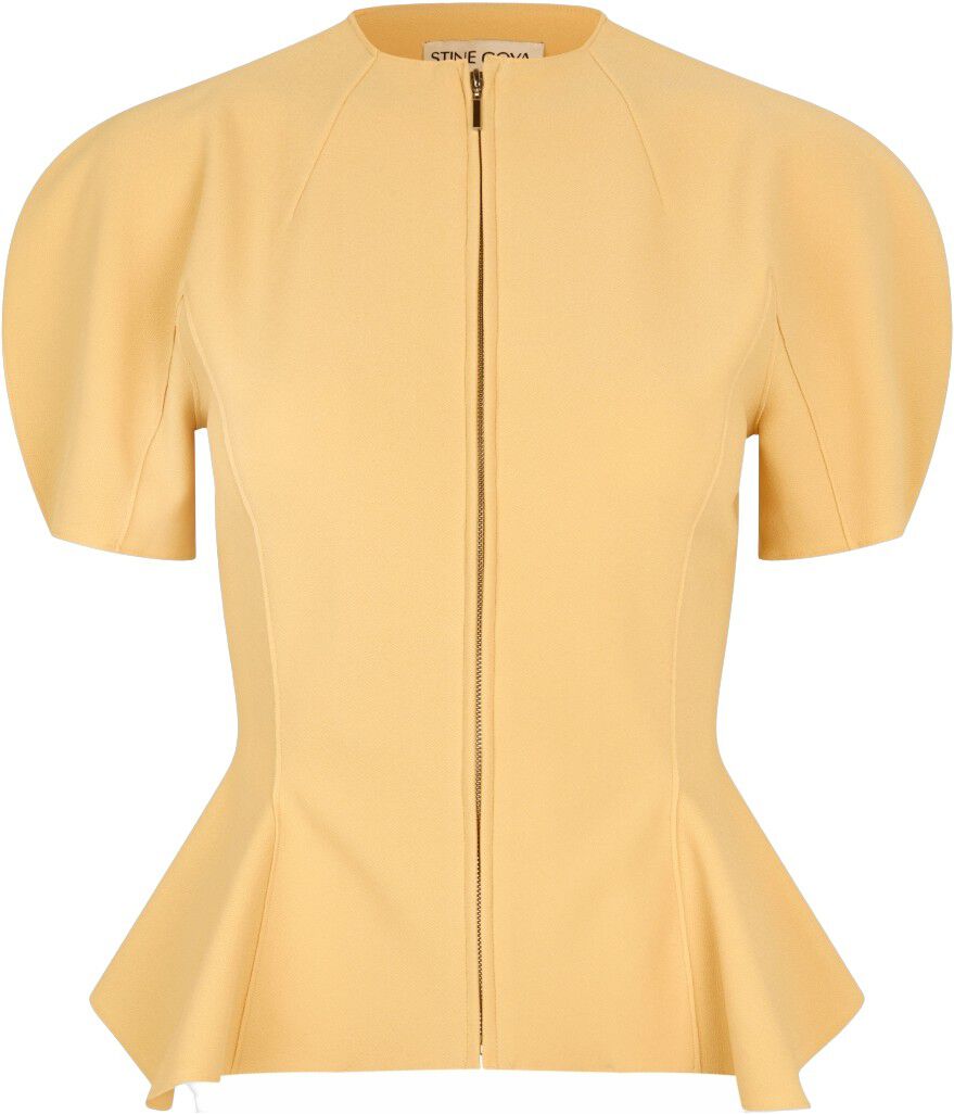 2525 Double-Layer Crepe, High-Neck Zip Top