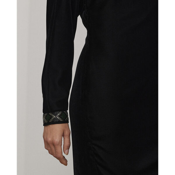 Velvet Cocktail Dress With Trim