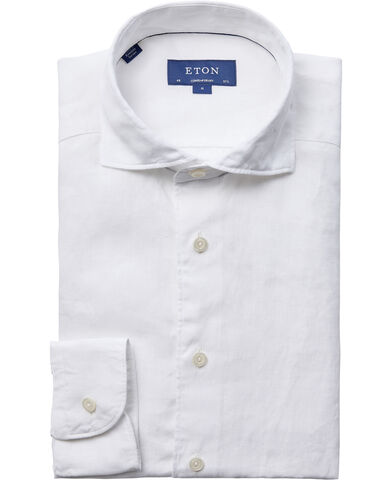 Contemporary Fit White Linen Shirt