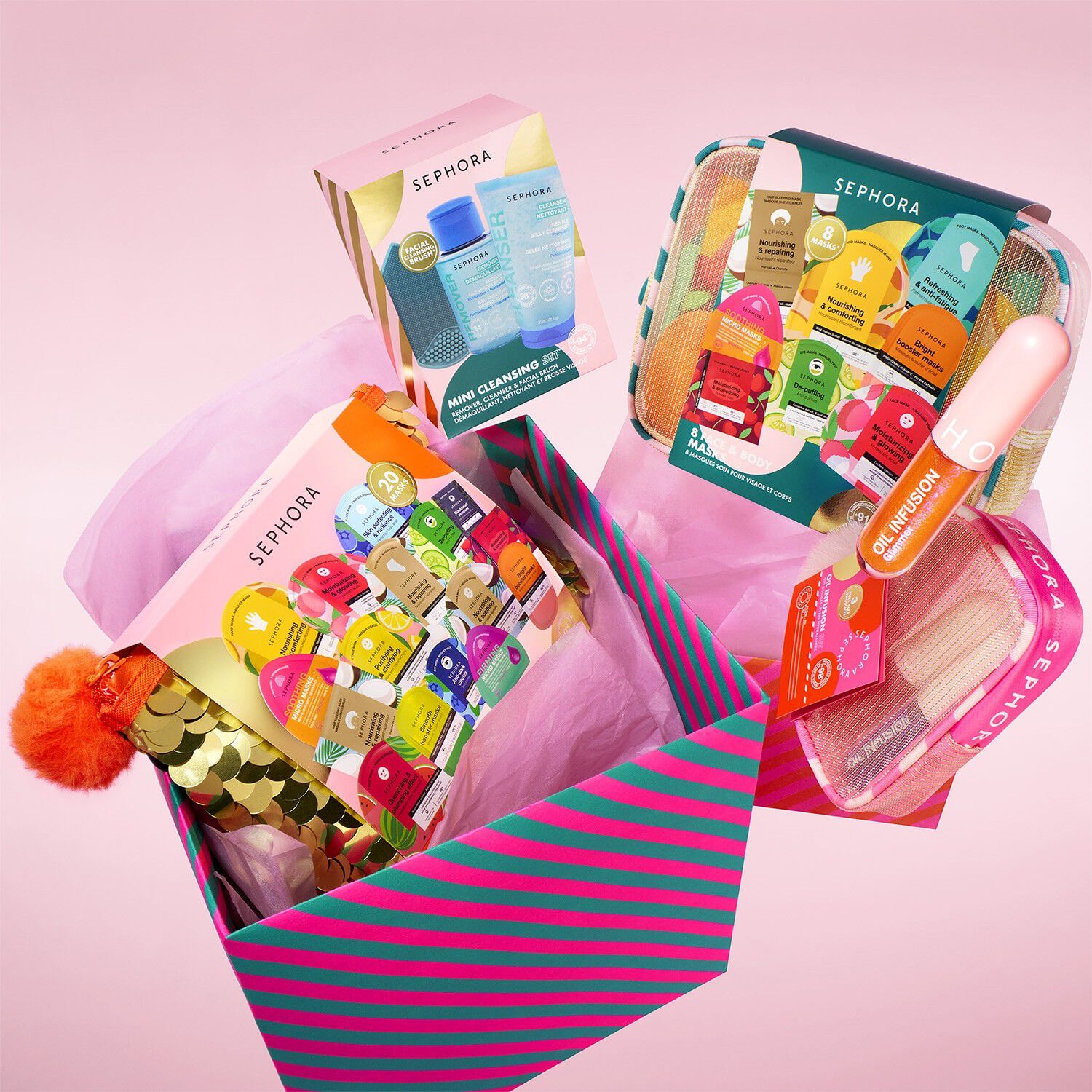 MINI KIT DE NETTOYAGE VISAGE - Set f&ouml;r ansiktsreng&ouml;ring + 1 tillbeh&ouml;r