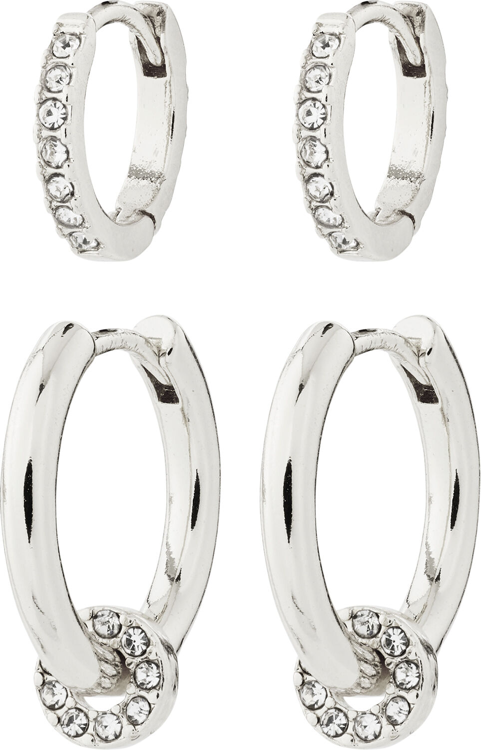 SCOTTIE recycled earrings 2-in-1 set silver-plated