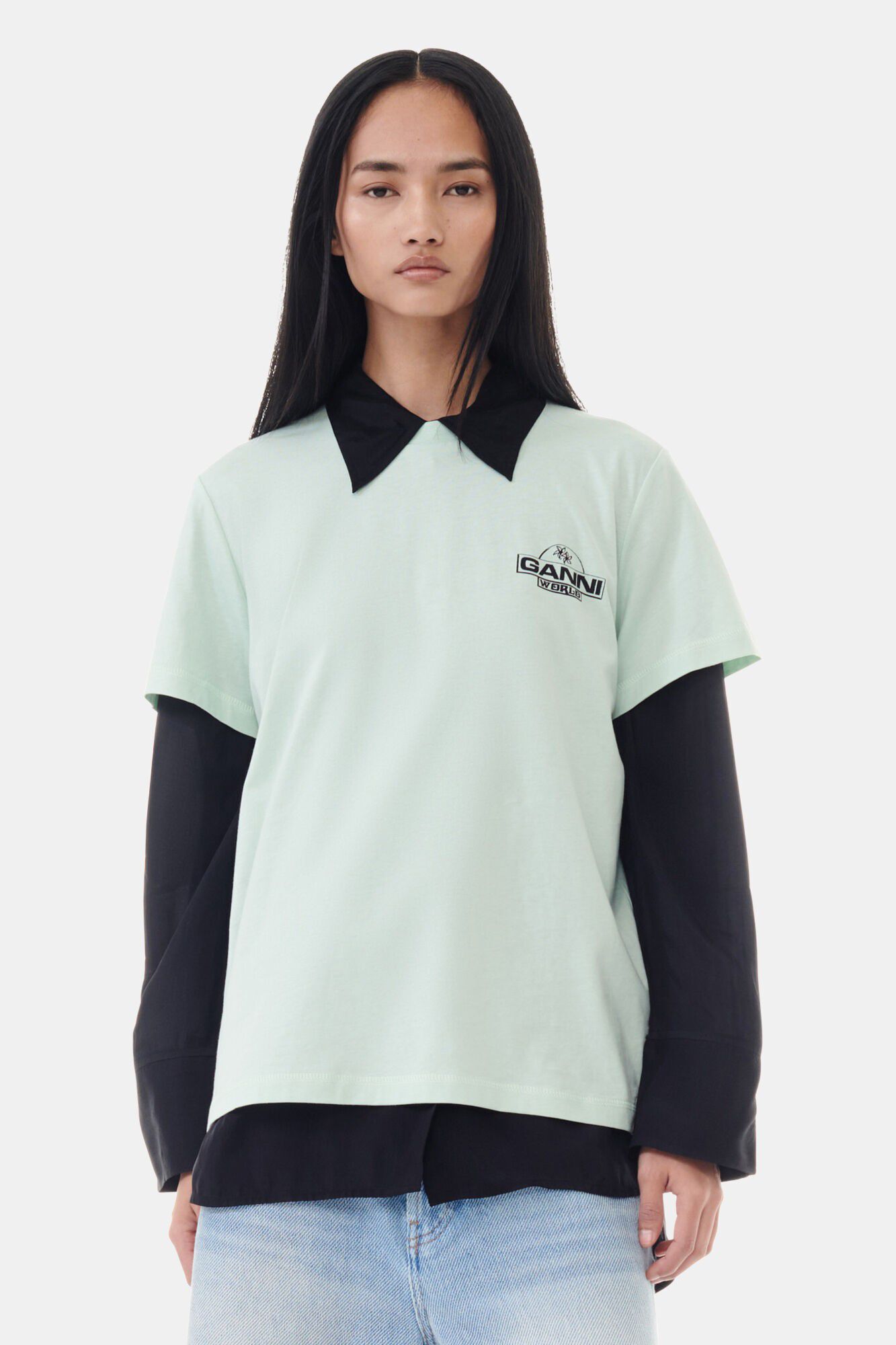 Thin Jersey Ganni World Relaxed T-s