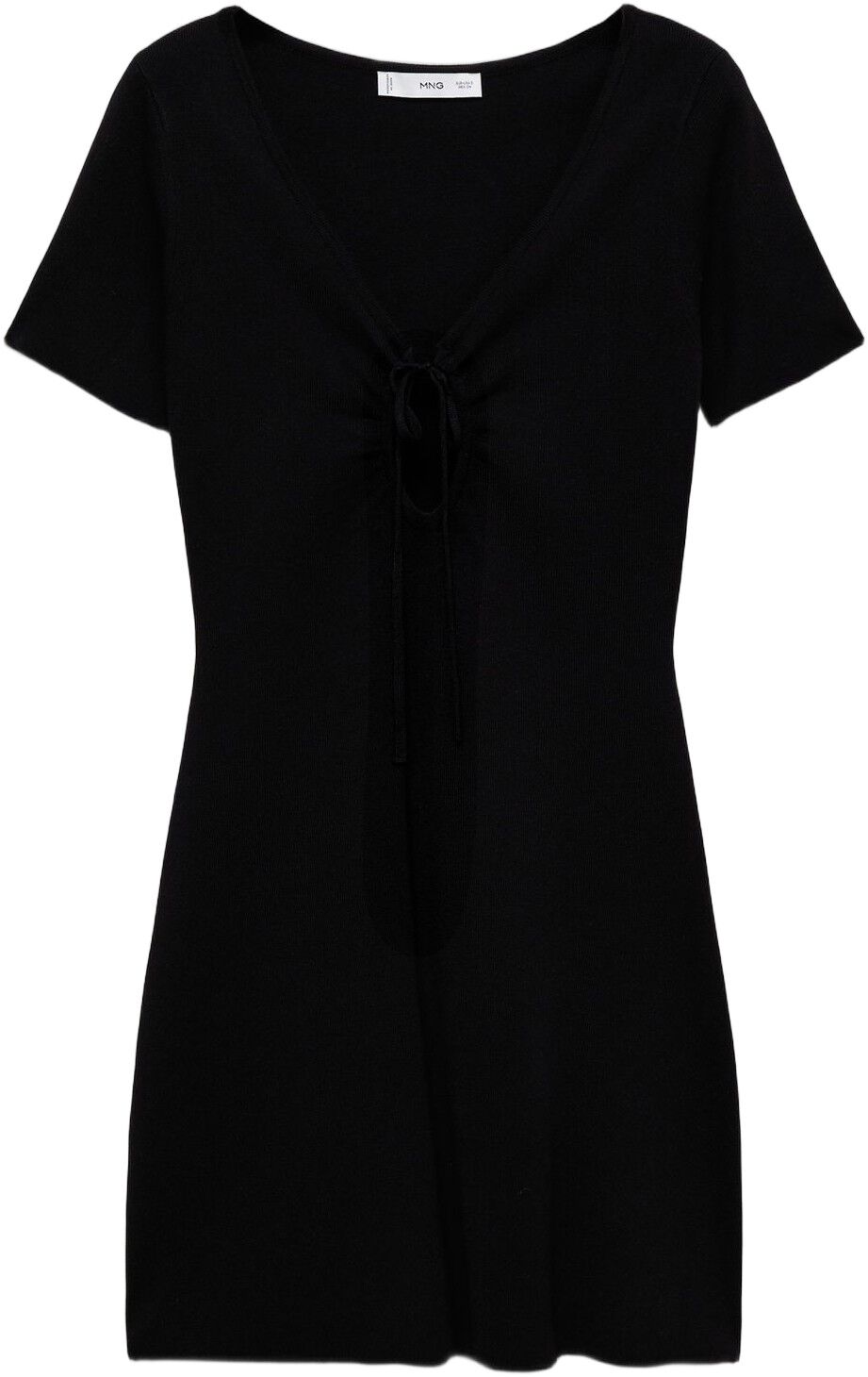 Knitted dress with bow neckline