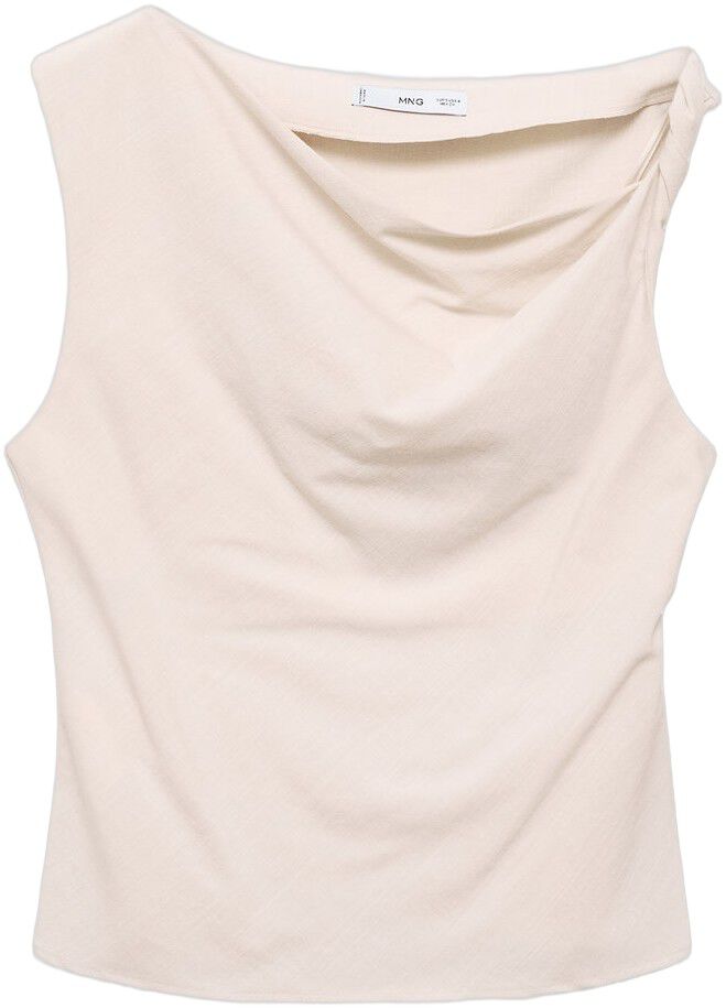 Asymmetrical draped top with straps