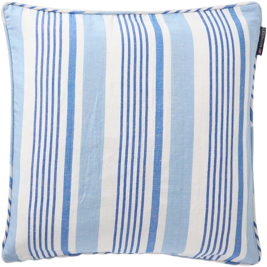 Randigt kuddfodral i bomull/linne mix