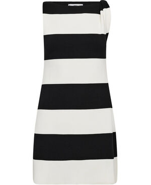 Asymmetrical knitted dress with str