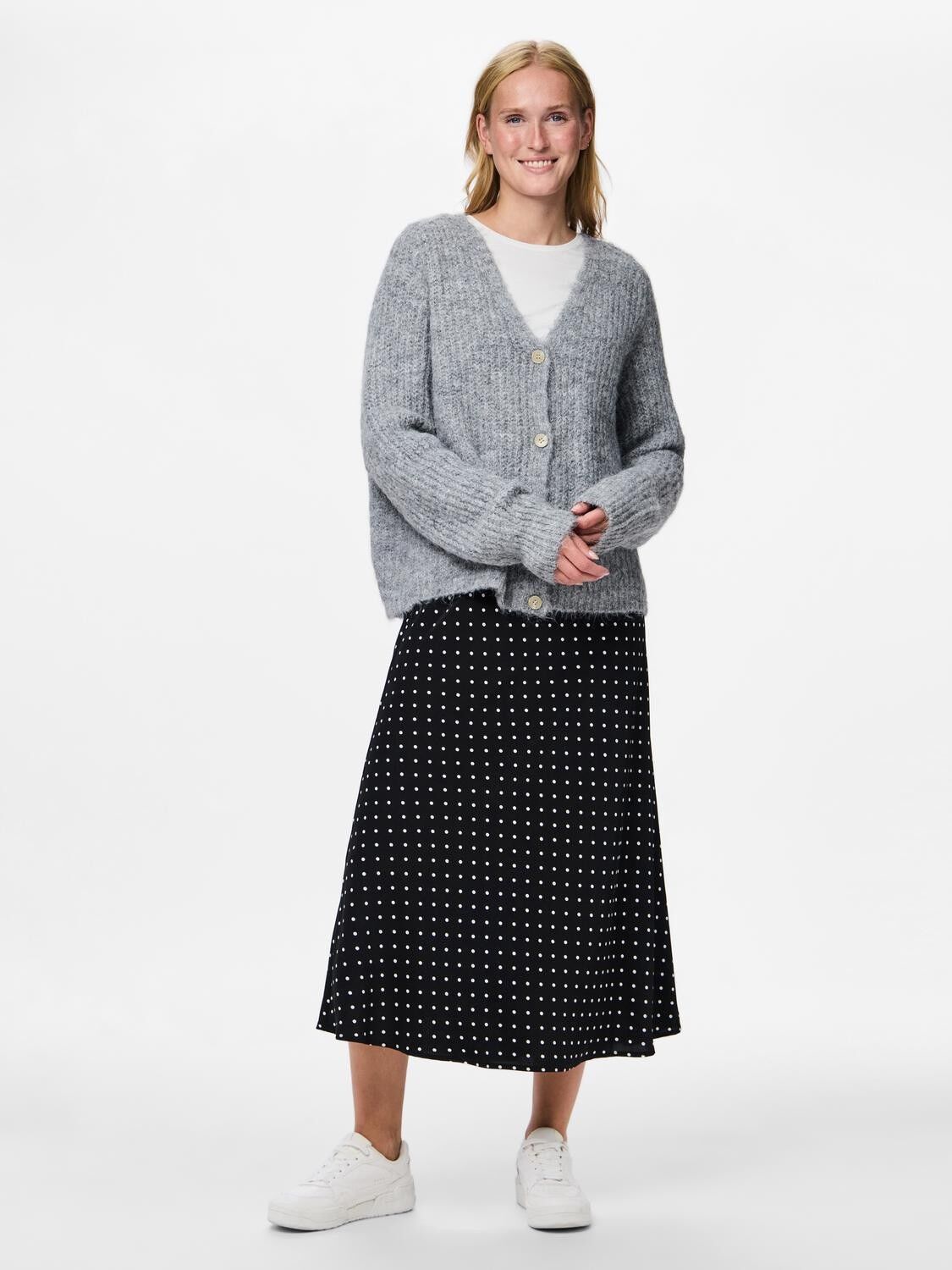 PCCLEO LS V-NECK KNIT CARDIGAN NOOS