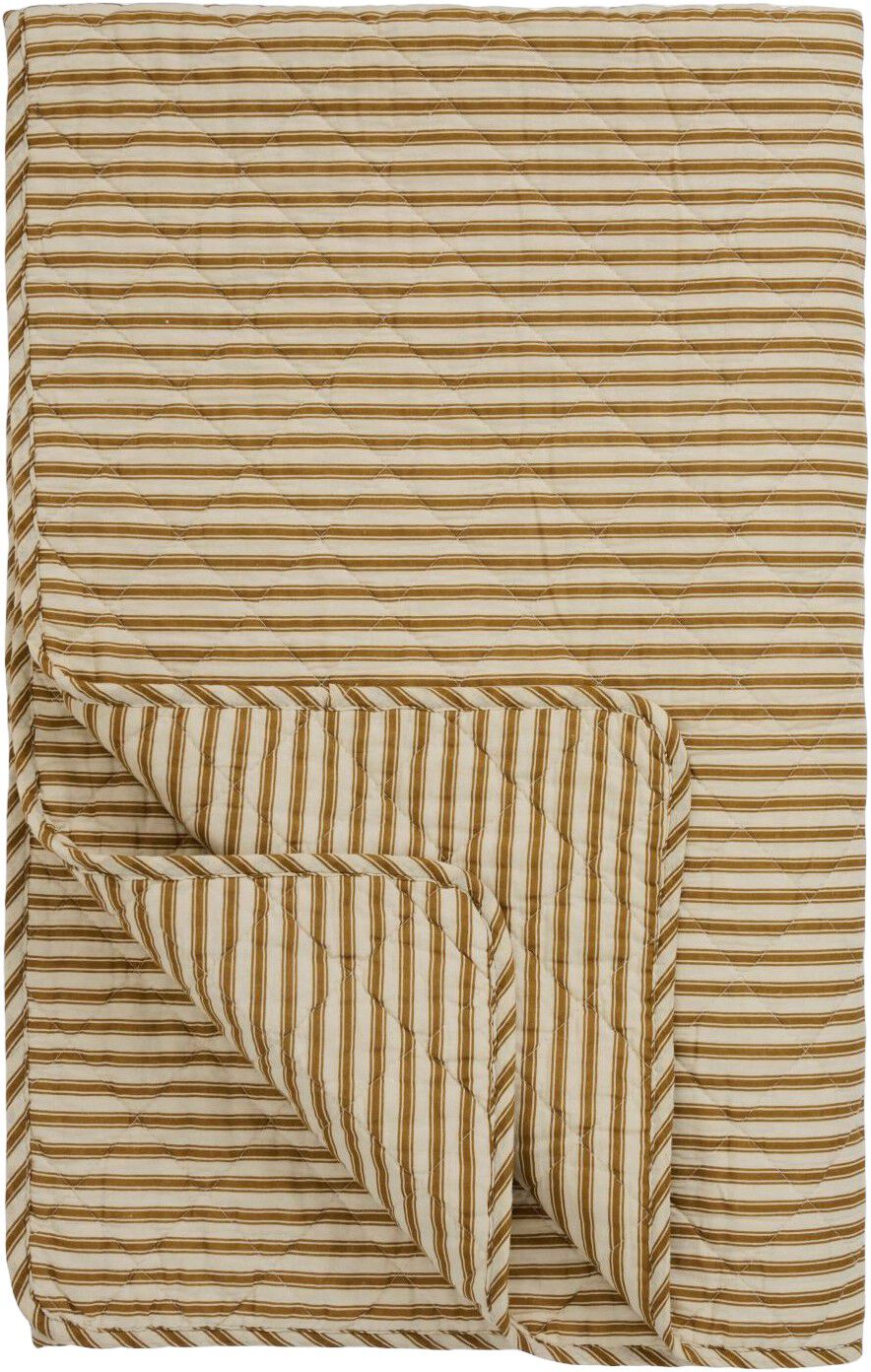 Quilt sand m/ochre green striber
