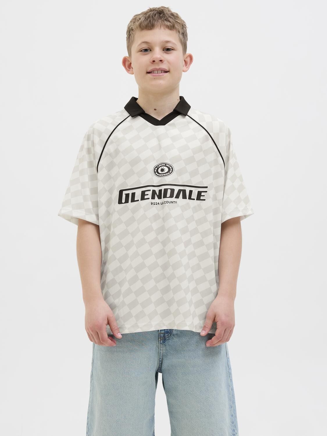 JCOLIDO AOP MESH OPEN COLLAR POLO J