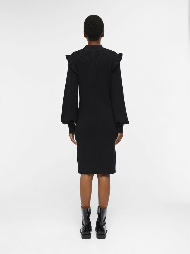 OBJMALENA L/S RUFFLE KNIT DRESS NOO