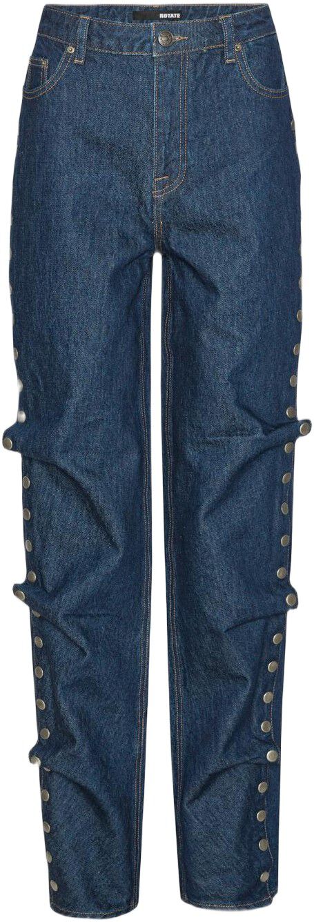 BUTTONED WIDE LEG JEANS