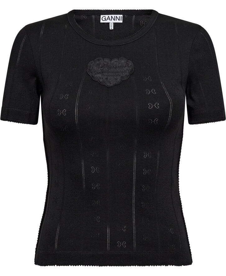 Compact pointelle rib Tee B