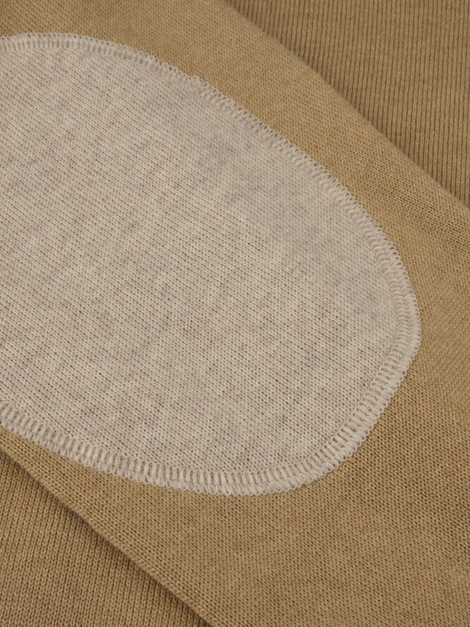 Sweater Knitted Crew Neck With Patch Merino Wool