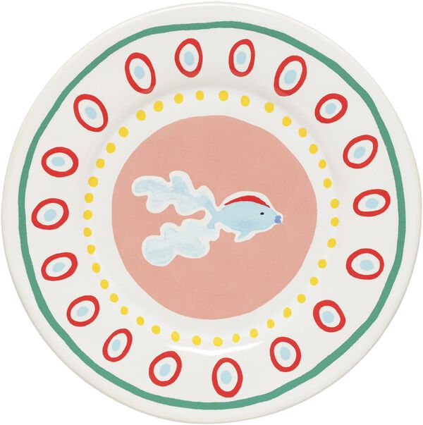 Tallrik flat Bliss 22 cm Rosa/Gul Keramik