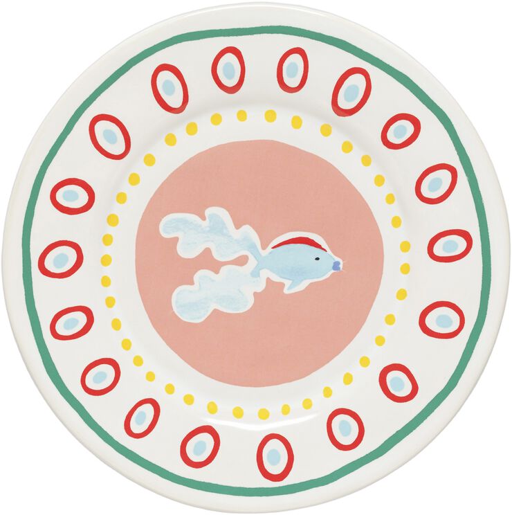 Tallrik flat Bliss 22 cm Rosa/Gul Keramik