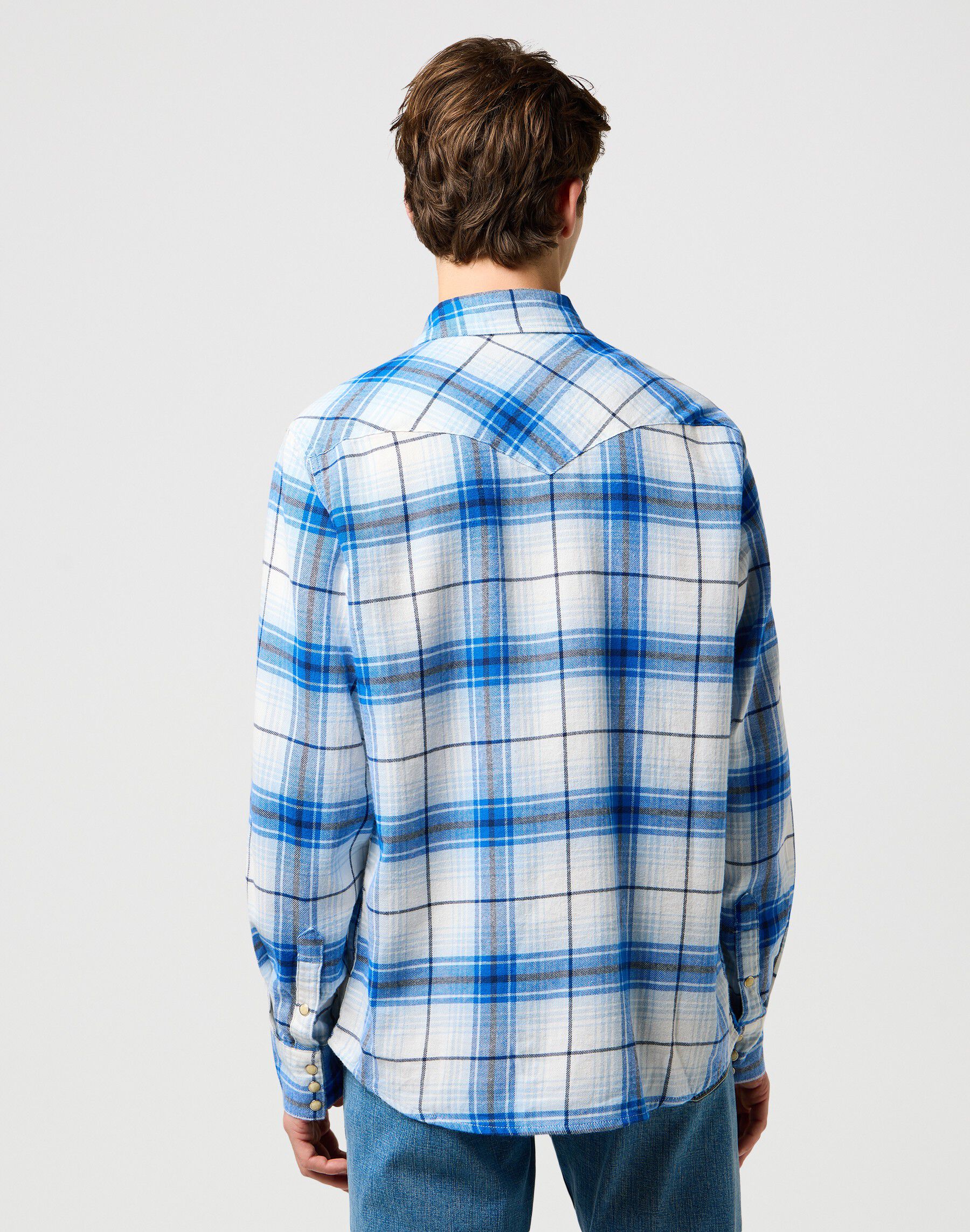 WESTERN SHIRT LIGHT BLUE WHITE