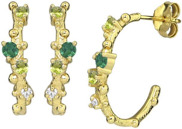 Green Rainbow creoler - Forgyldt