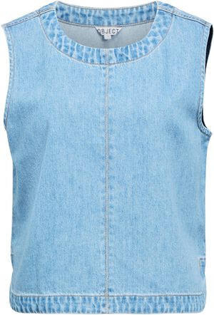 OBJROSIE S/L LO DENIM TOP DIV