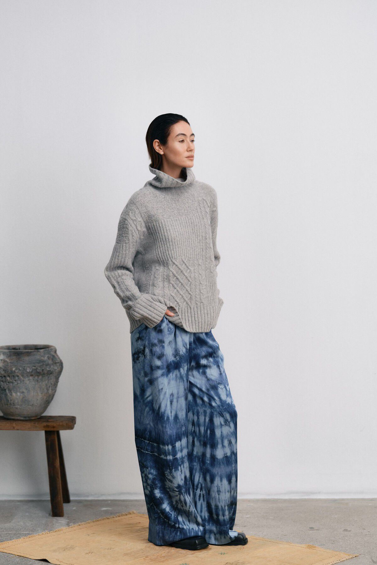 Patchwork knit sweater - Anli