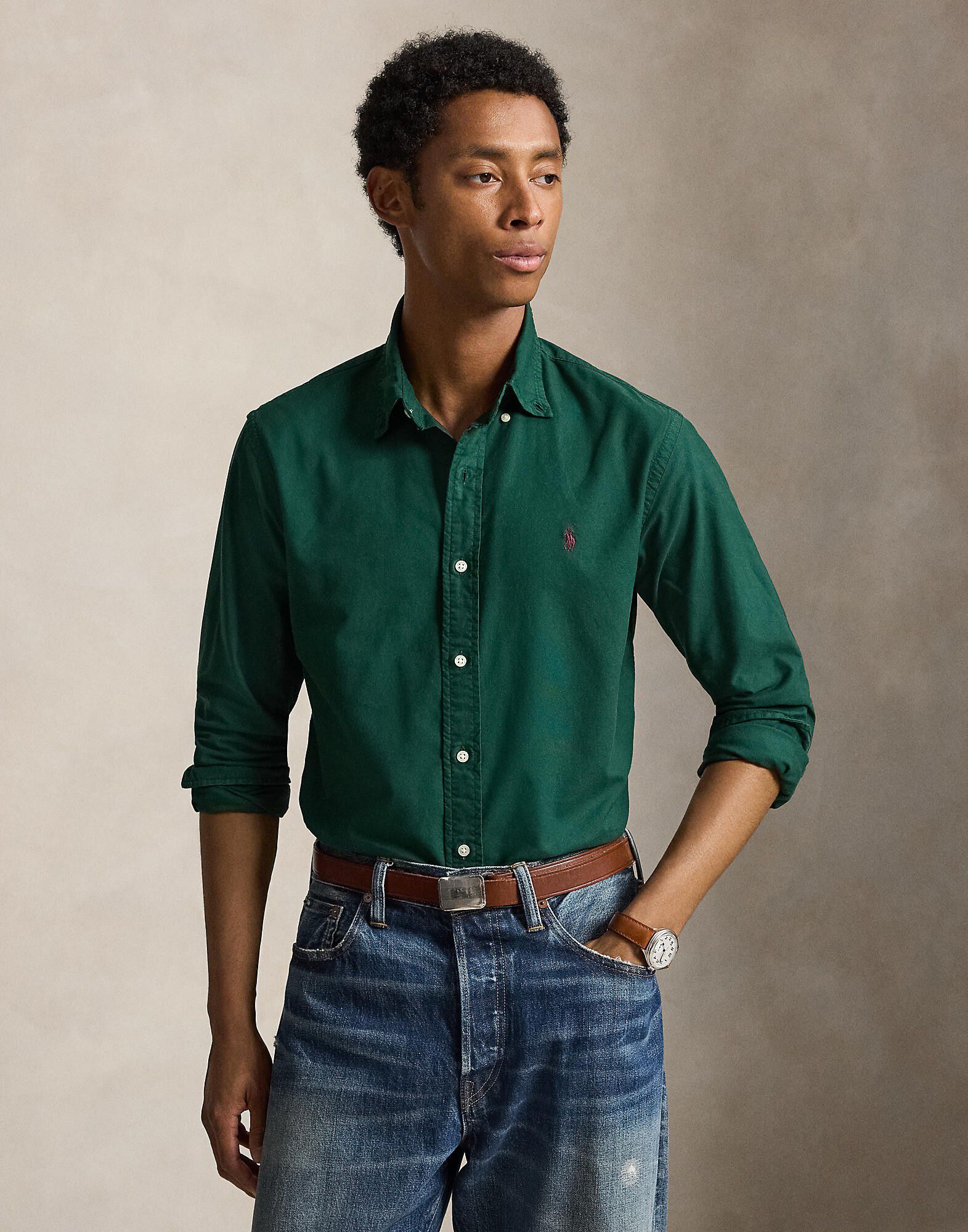 Custom Fit Garment-Dyed Oxford Shirt