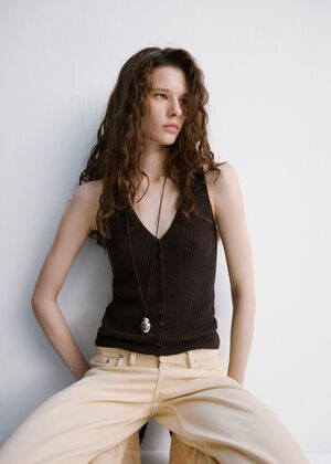 Openwork knitted waistcoat