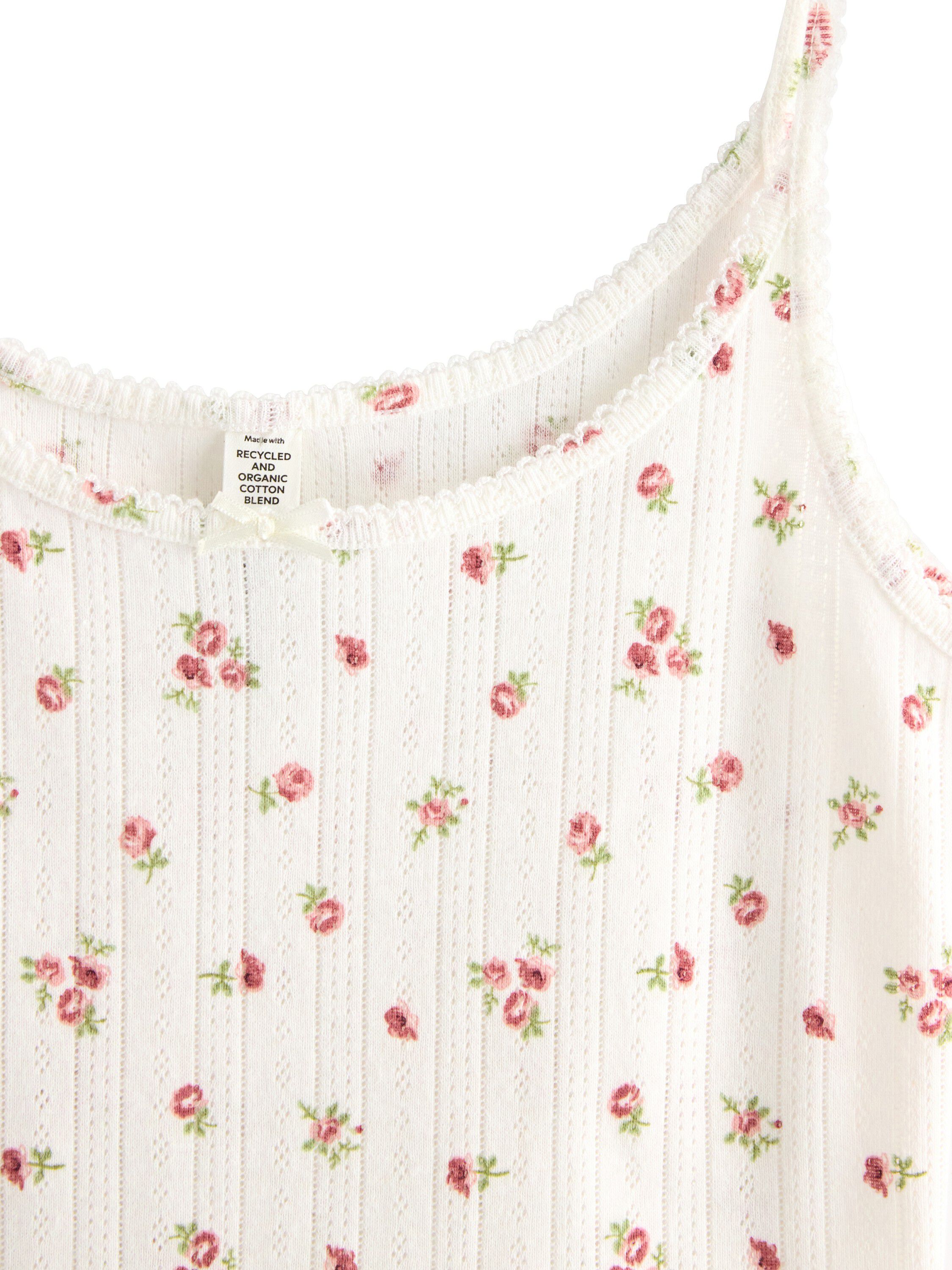 Pyjama top in soft cotton pointelle