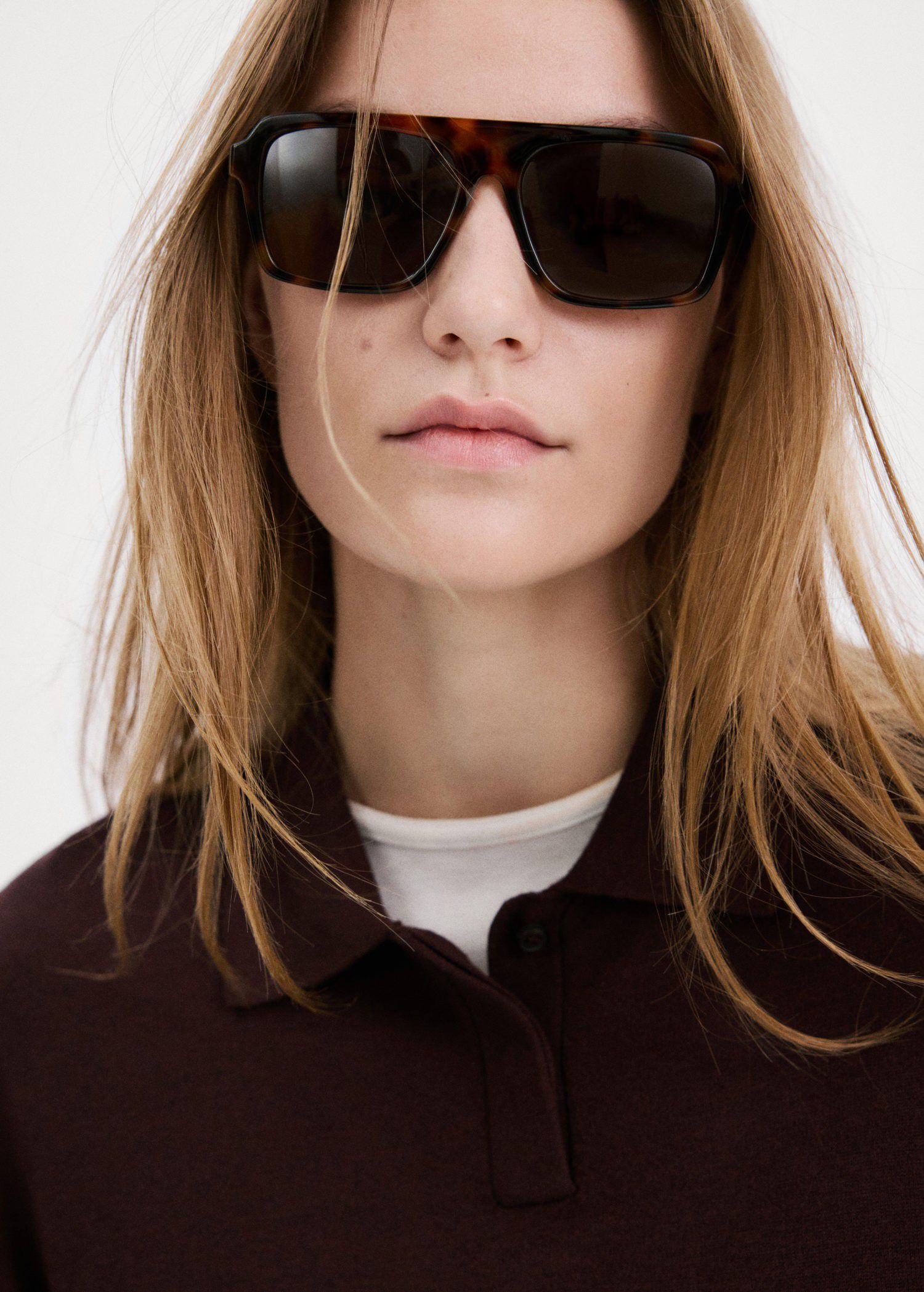 Knitted polo-neck sweater