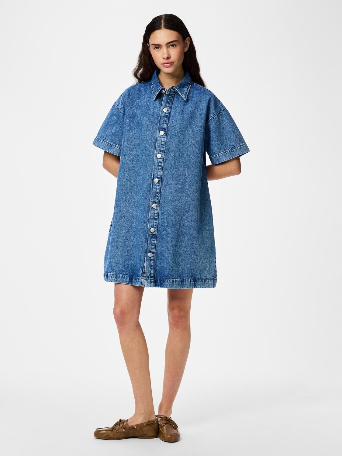 Pcsky Ss A-Shape Denim Dress Noos Bc