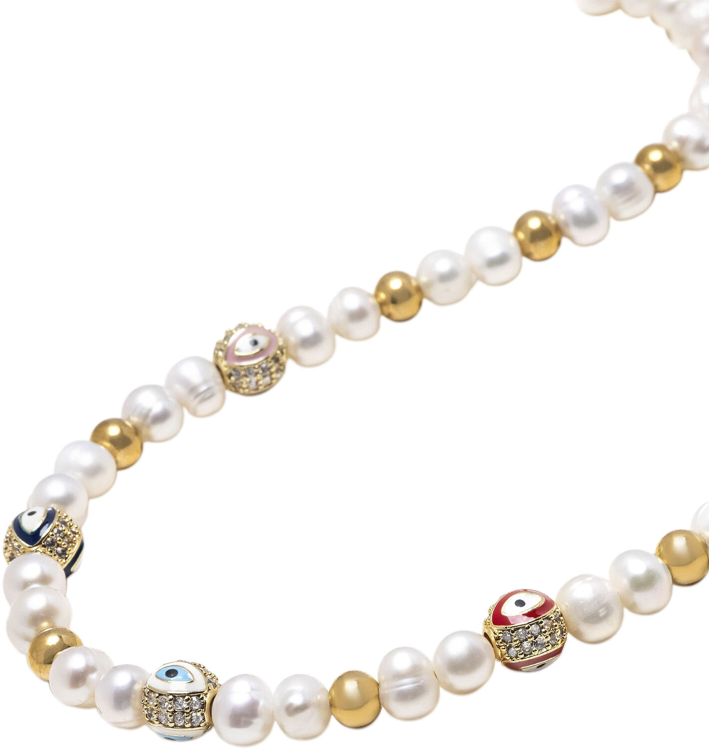 Men's Evil Eye Pearl Choker