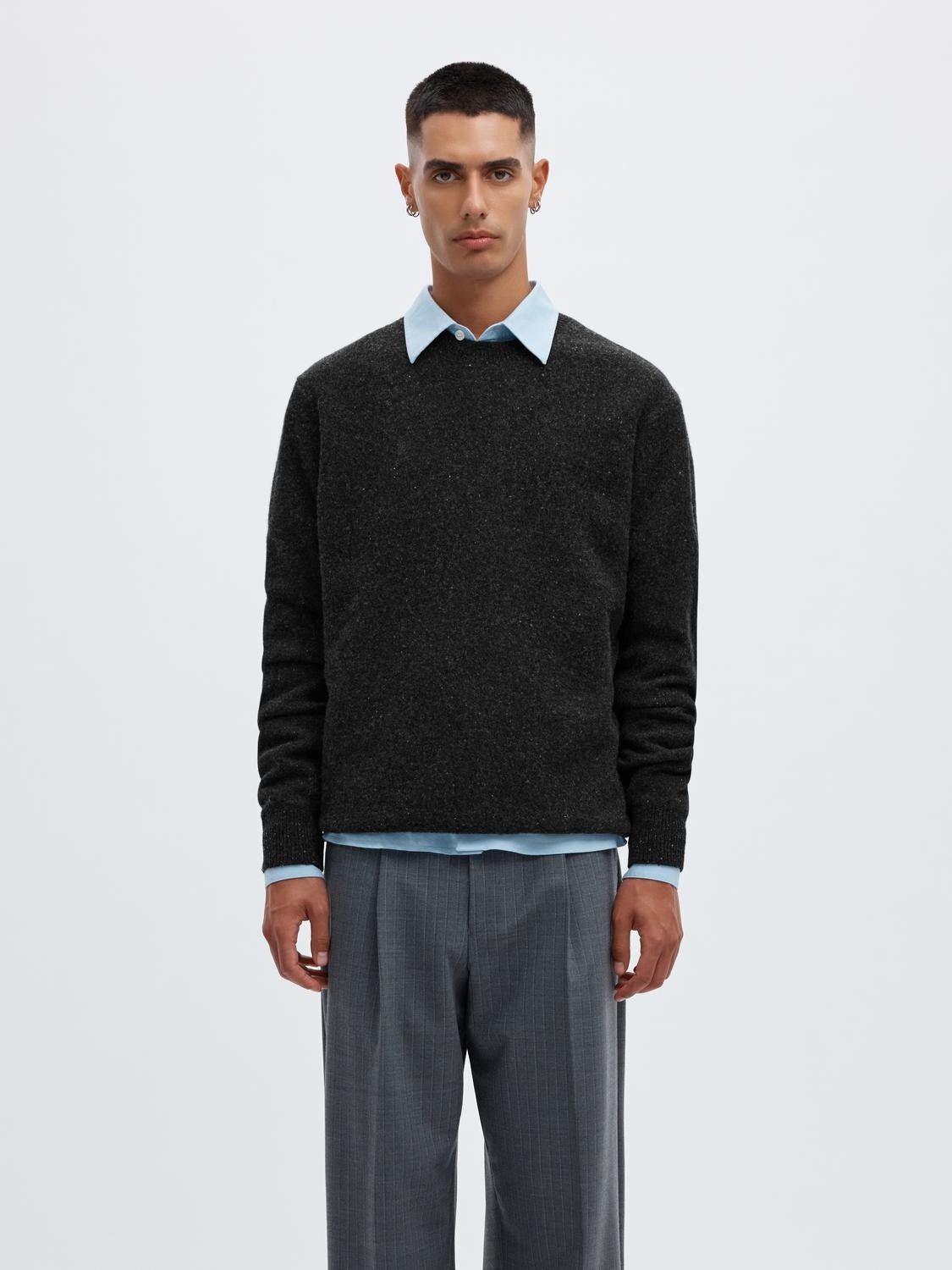 ANRRAGI LS KNIT WOOL CREW NECK