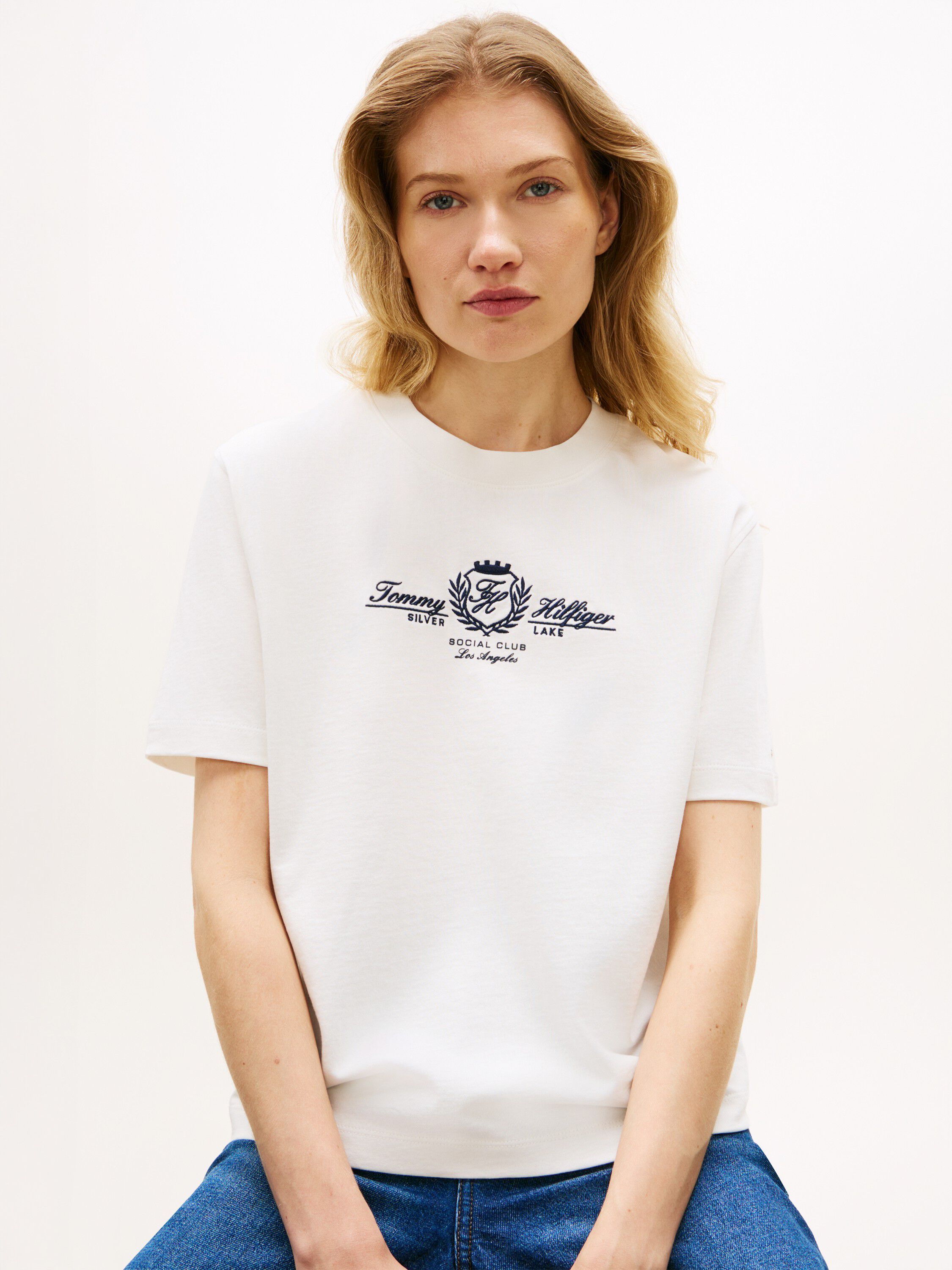 Crest Logo Embroidery Relaxed T-Shirt