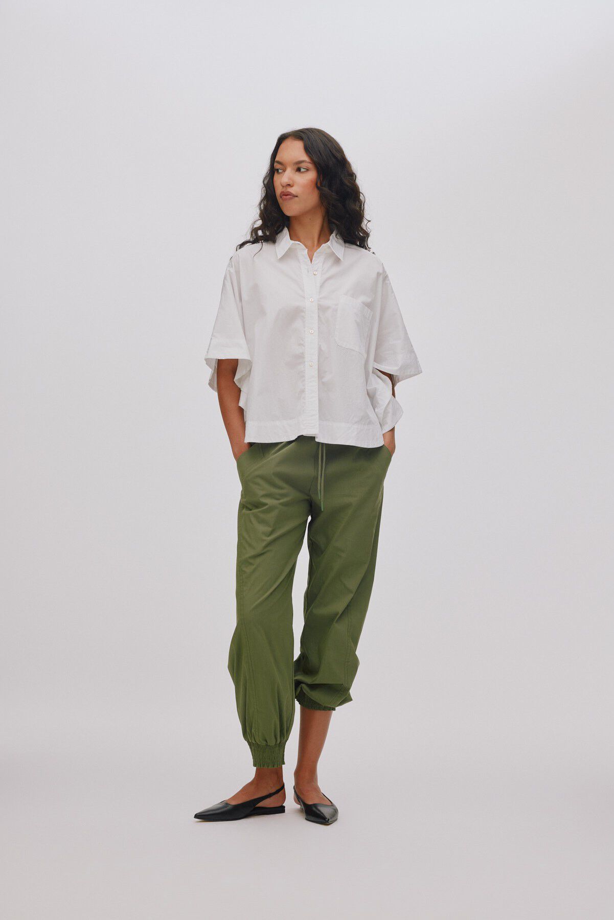 Poplin curved hem shirt - Berte