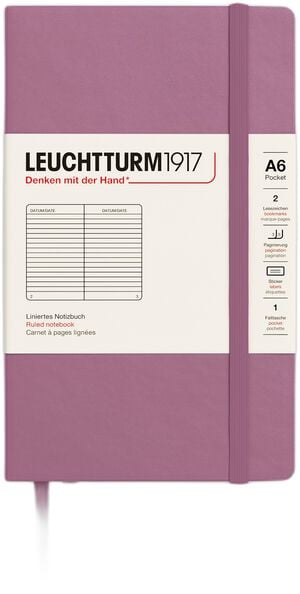 LT1917 Notesbog A6 Linjeret HC - Dusty Rose 372355