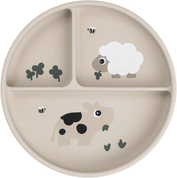 Stick&Stay inddelt tallerken Tiny farm Sand