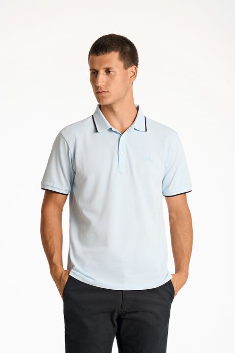 Polo shirt w. contrast piping