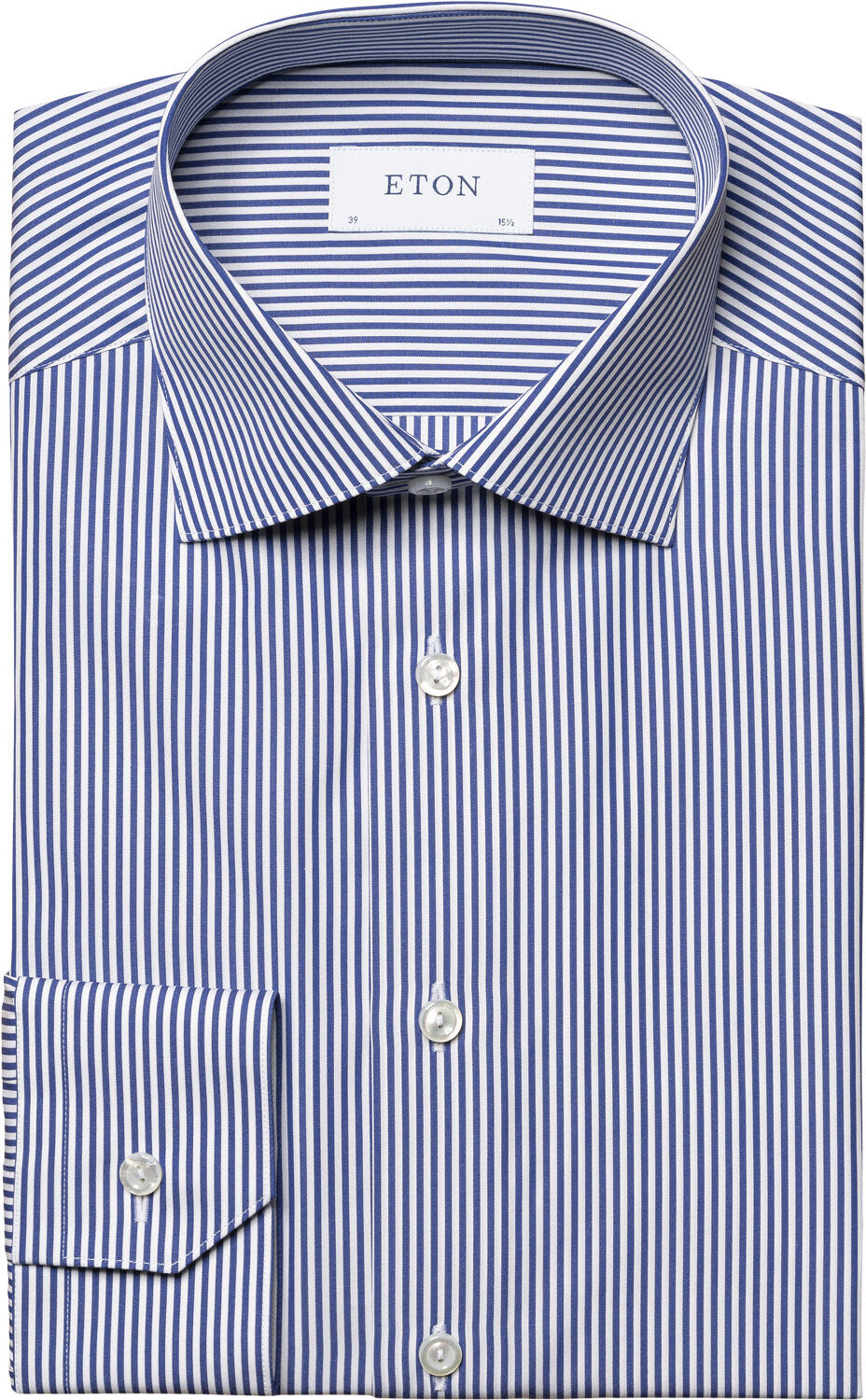 Slim Fit Light Blue Bengal Striped Elevated Poplin Shirt