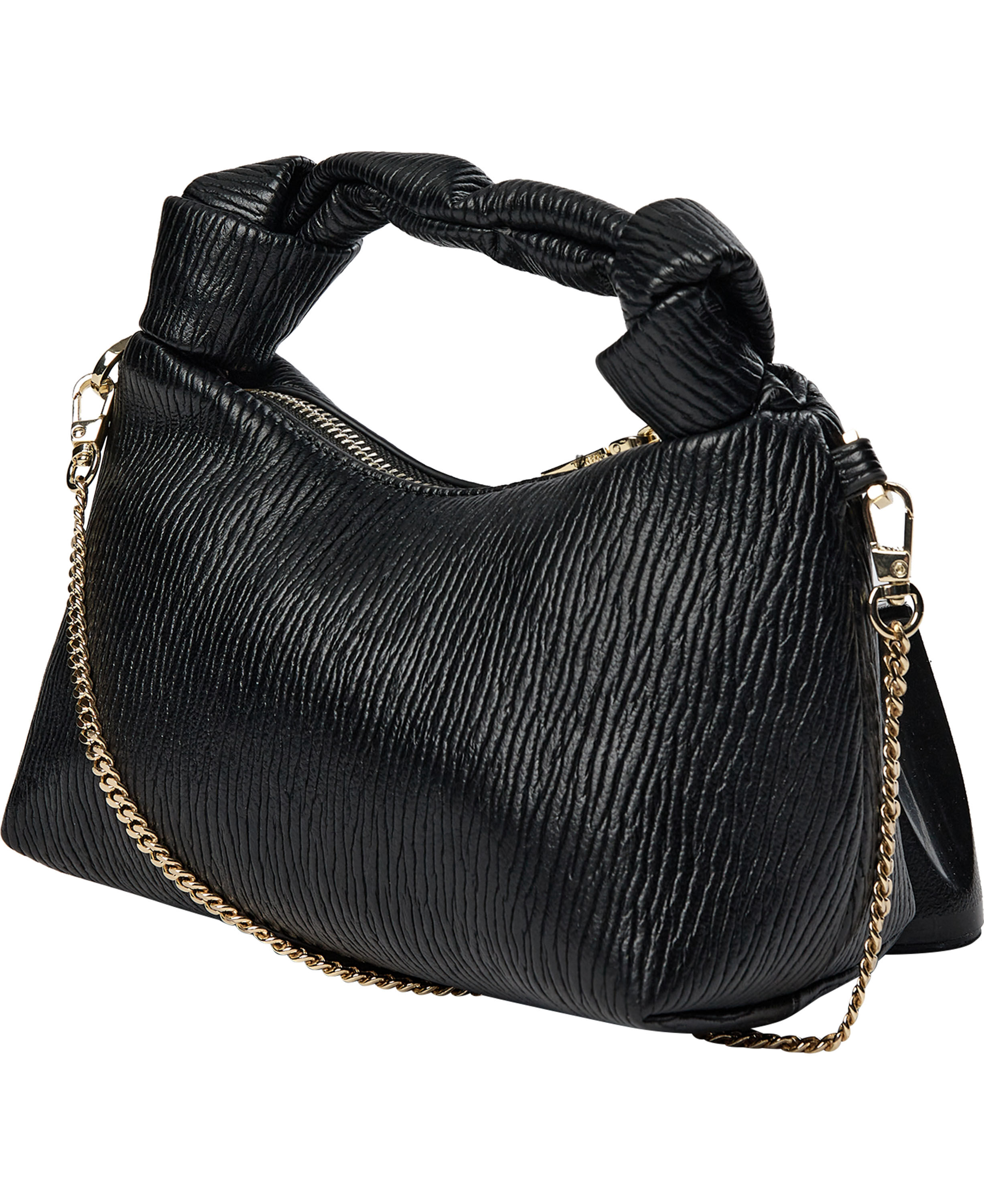 Textured knot clearance handle crossbody bag