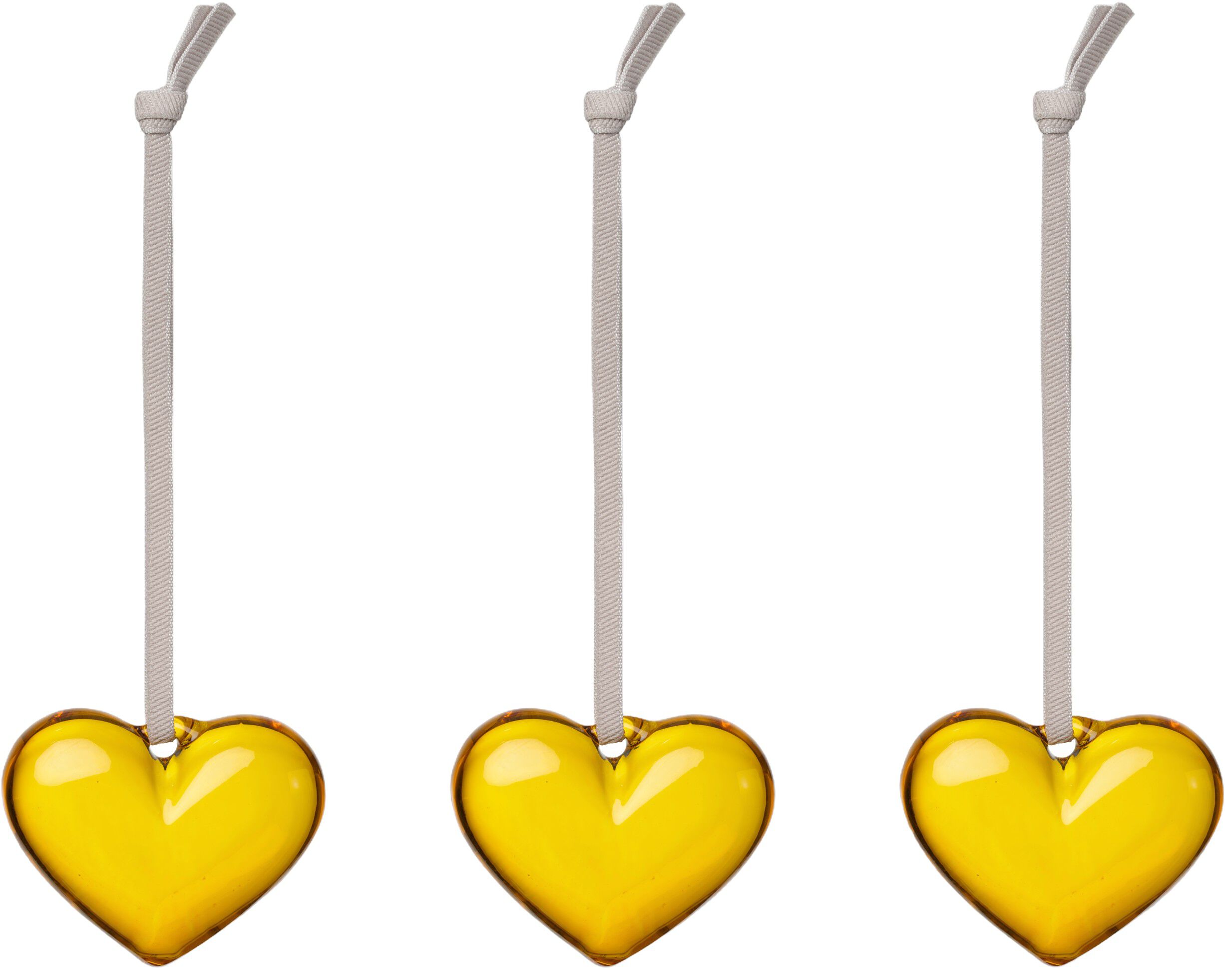 Iittala glashjerte 50mm gul 3stk