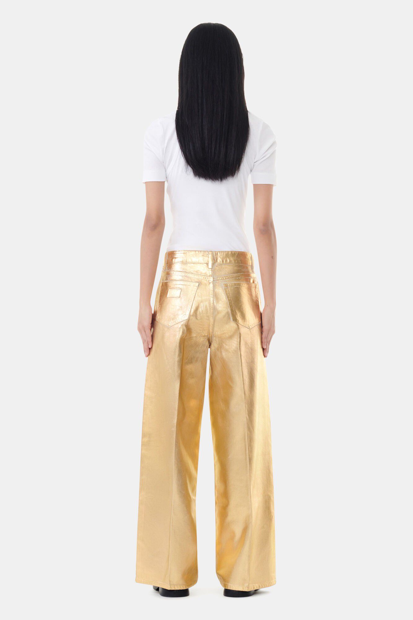 Foil Denim Wide Jeans