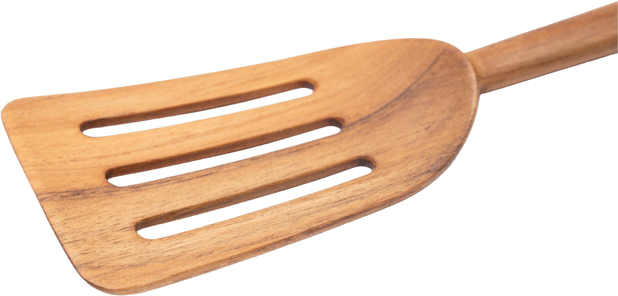 Spatel med huller, teak, bred