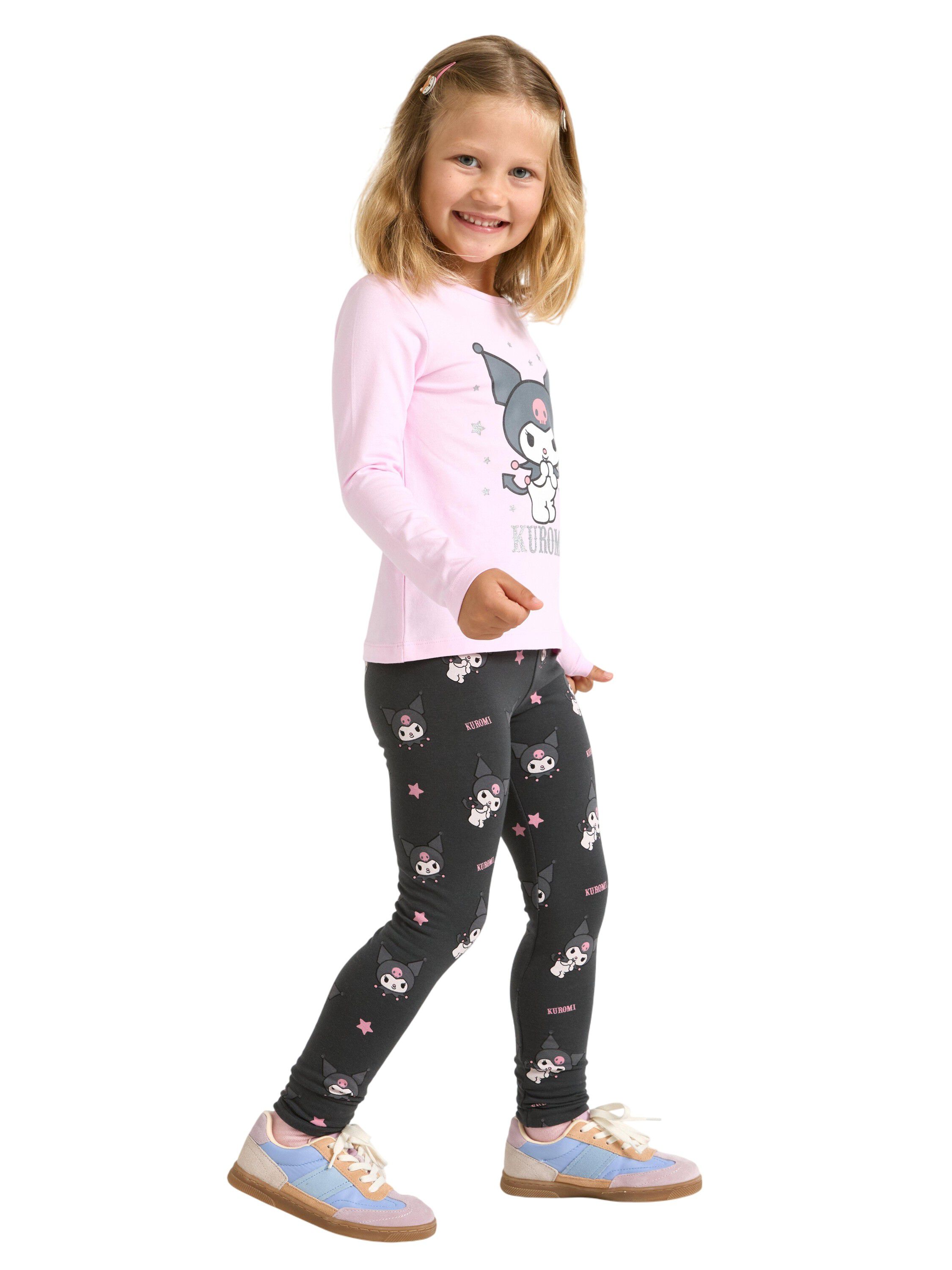 Leggings i mjuk bomullstrik&aring; med bo