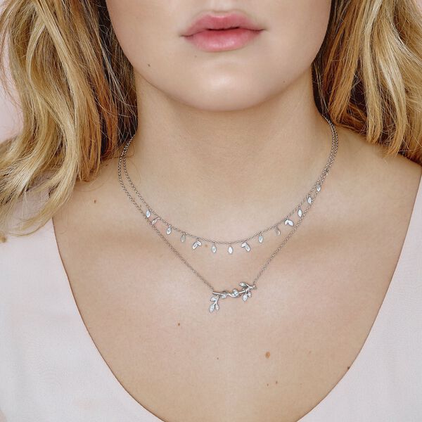 Jungle Ivy sparkle necklace - silver